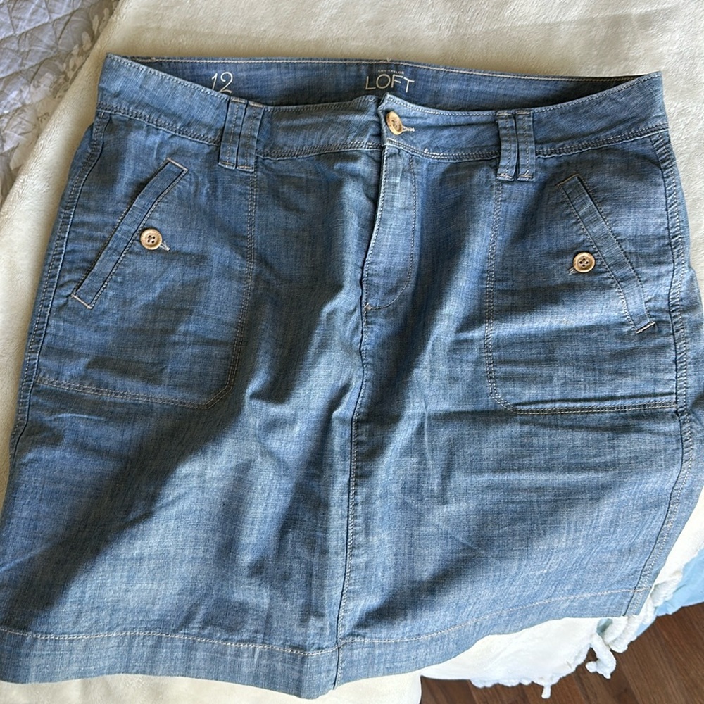 LOFT lightweight Denim Skirt, Size 12 never worn
